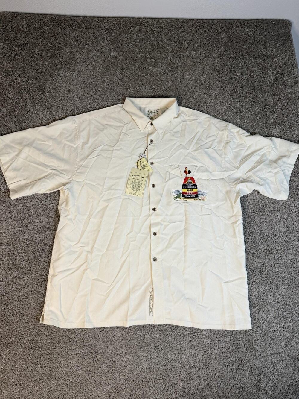 Bamboo Cay Shirt Mens 2XL Pearl Key West Southern Most Point Bouy Embroidered